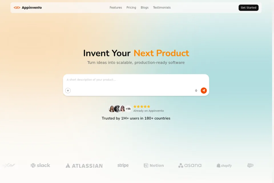 Aperçu de la landing page