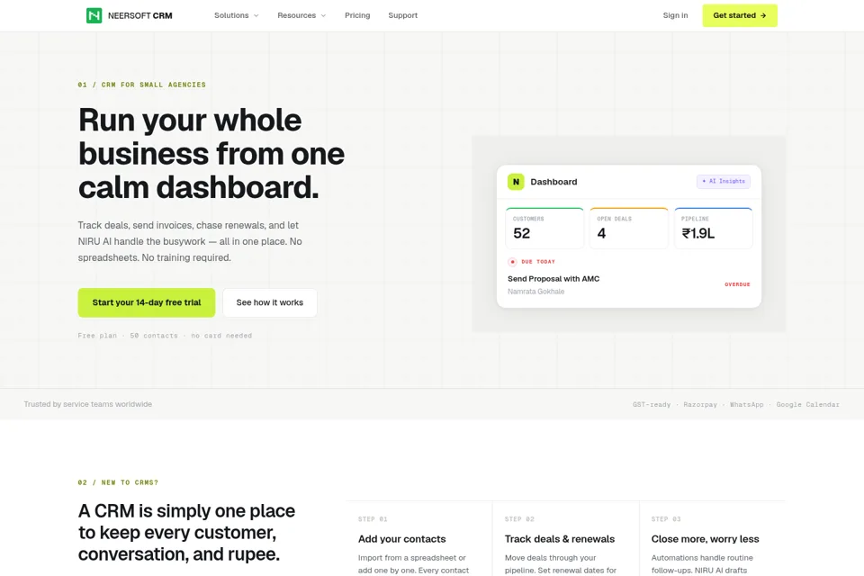 Aperçu de la landing page