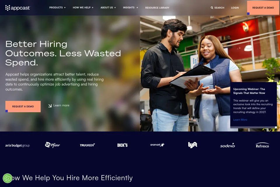 Aperçu de la landing page