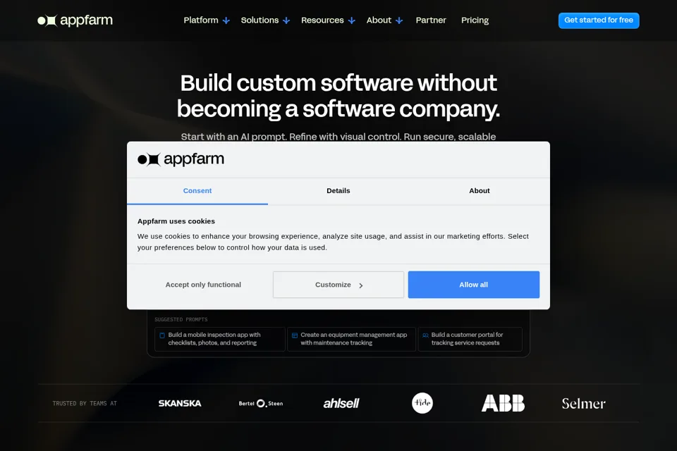 Landing page preview