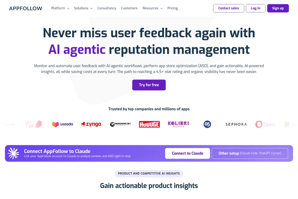 Aperçu de la landing page