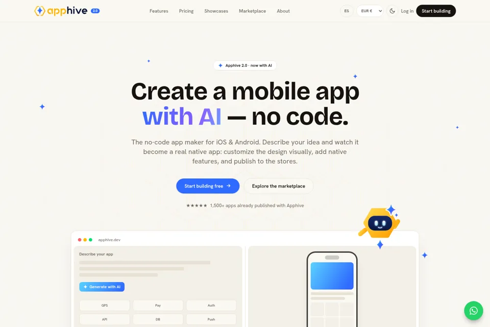 Aperçu de la landing page