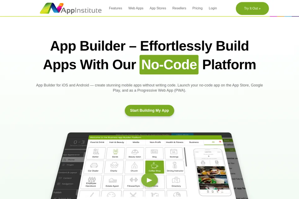 Aperçu de la landing page