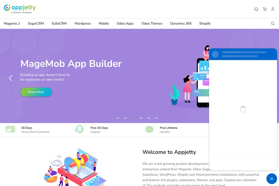 Aperçu de la landing page