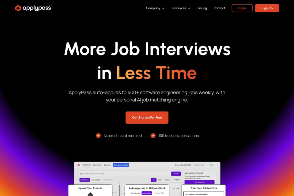 Aperçu de la landing page