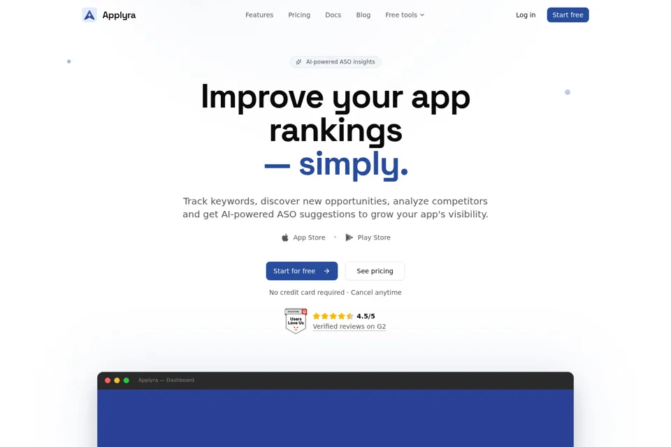 Aperçu de la landing page
