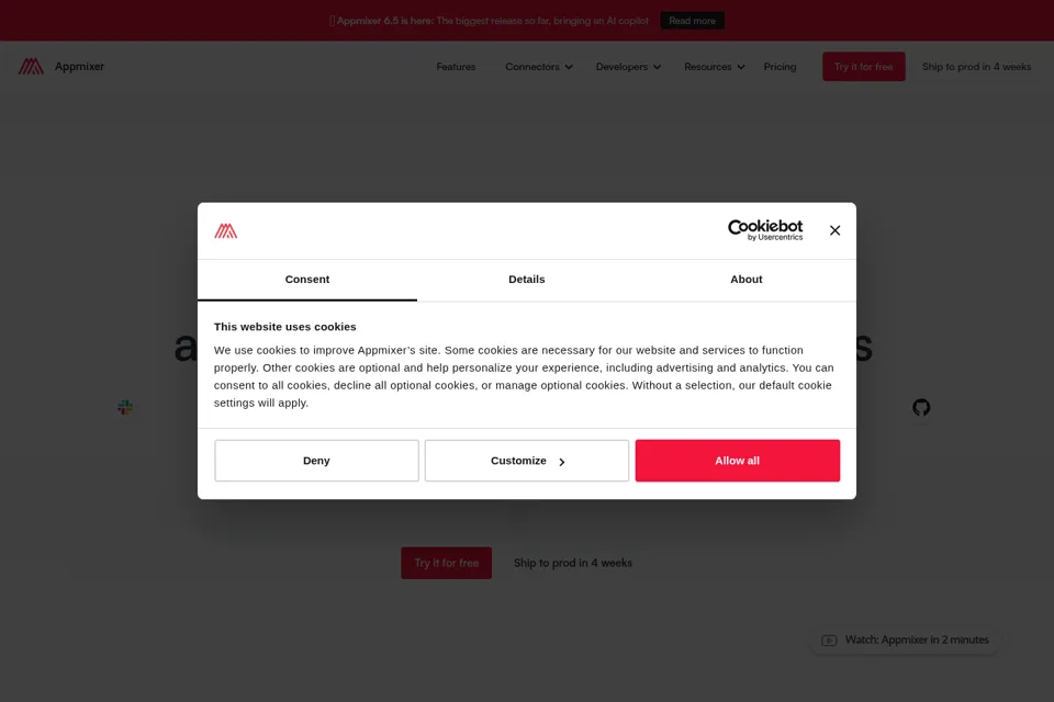 Aperçu de la landing page
