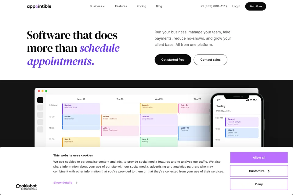 Aperçu de la landing page