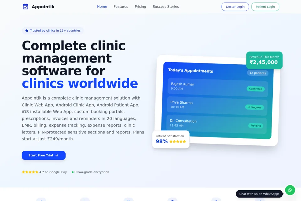 Aperçu de la landing page