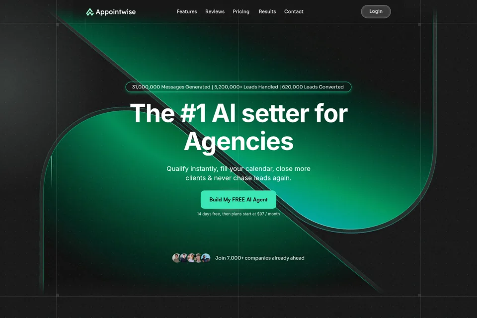 Aperçu de la landing page