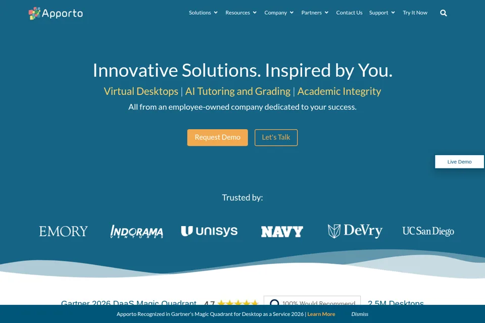 Aperçu de la landing page