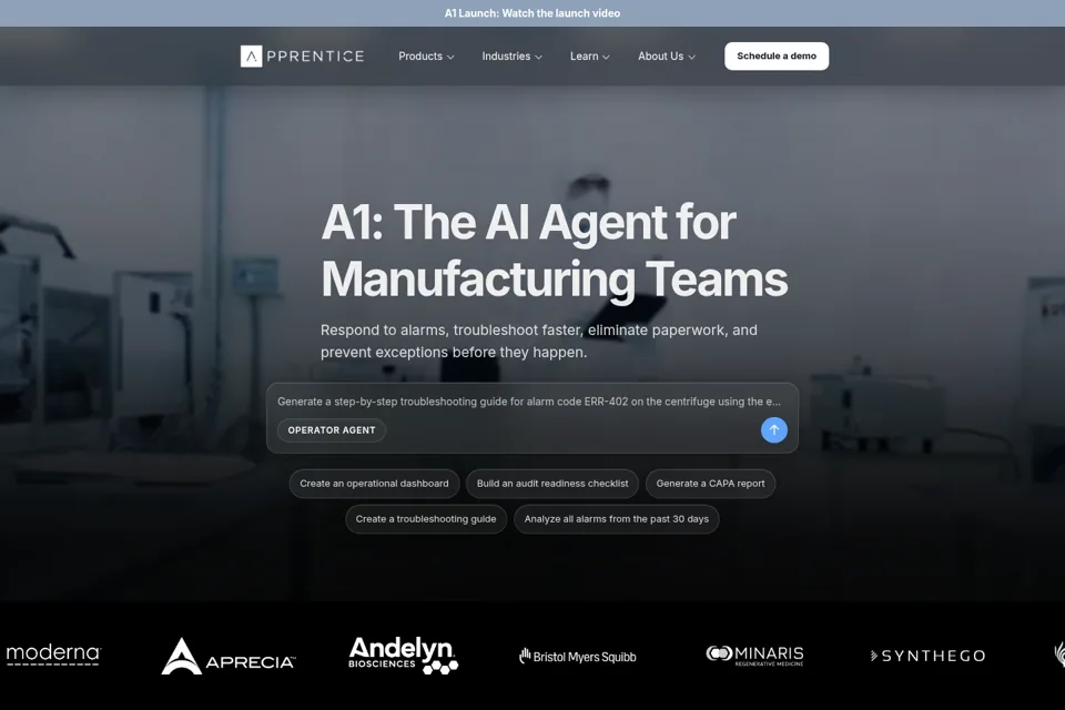 Aperçu de la landing page