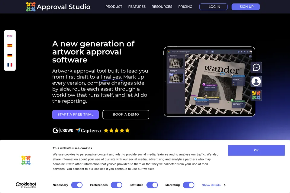 Aperçu de la landing page