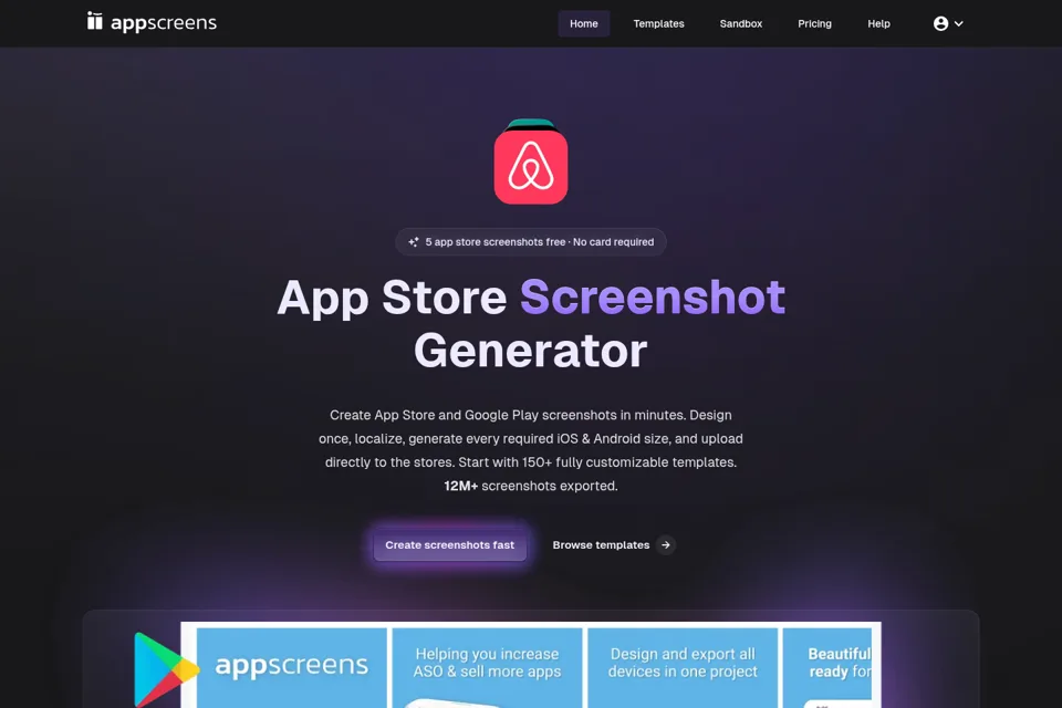 Aperçu de la landing page