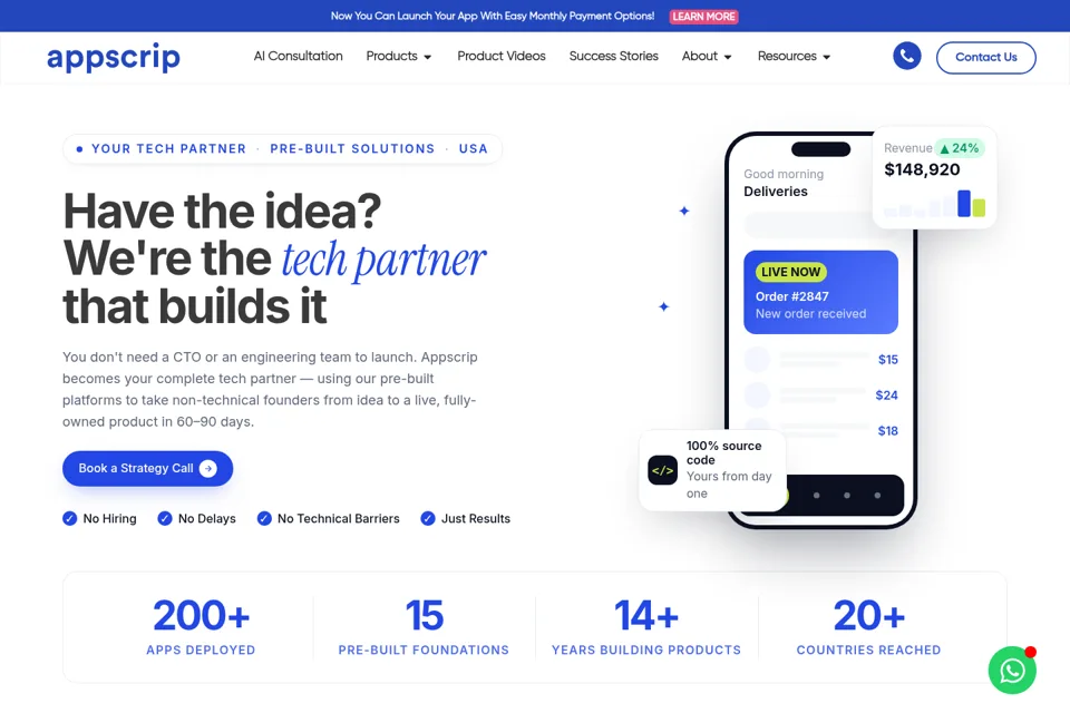 Aperçu de la landing page