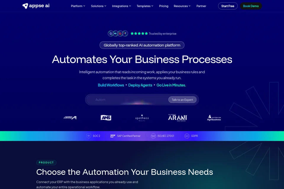 Aperçu de la landing page