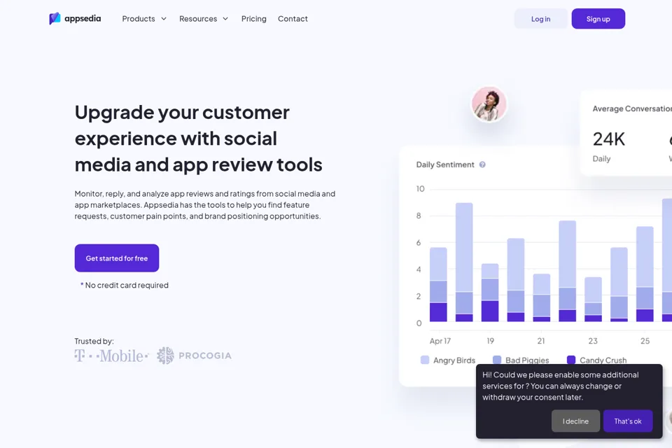 Aperçu de la landing page