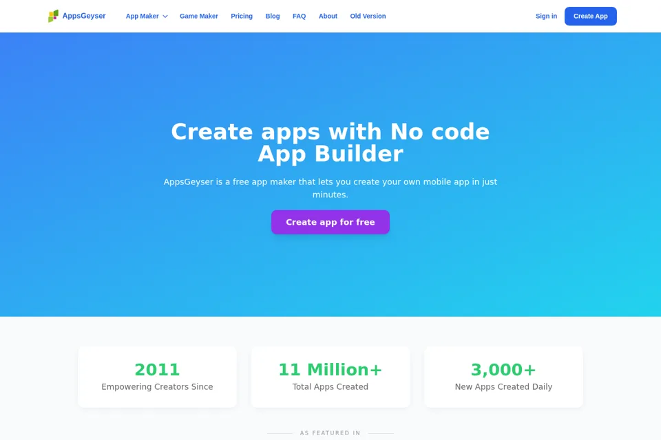 Aperçu de la landing page