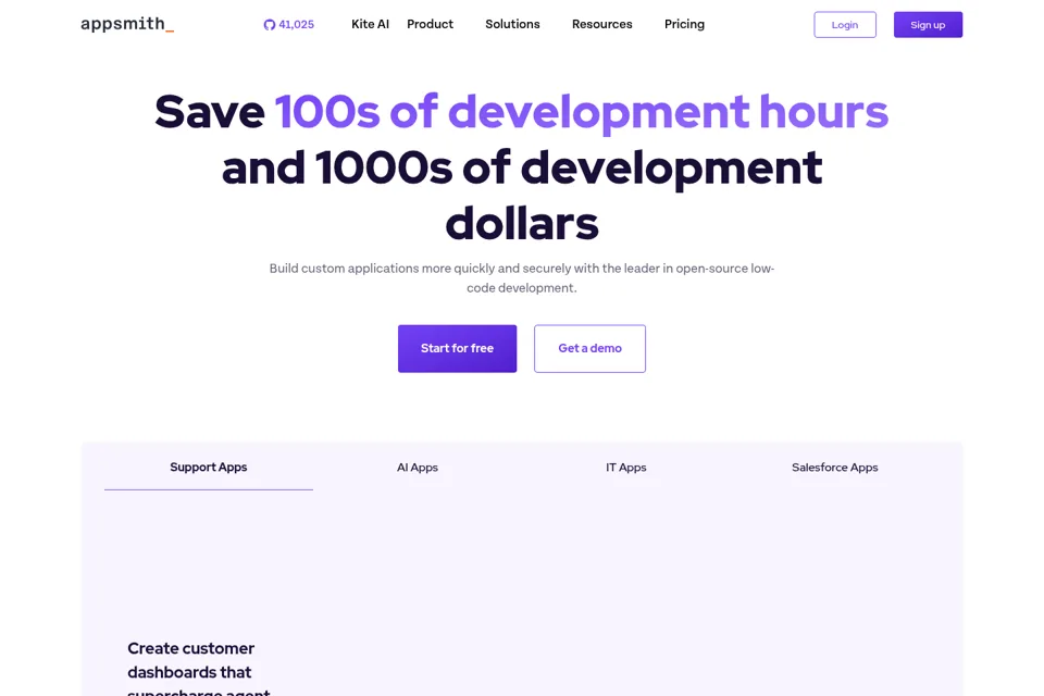 Aperçu de la landing page