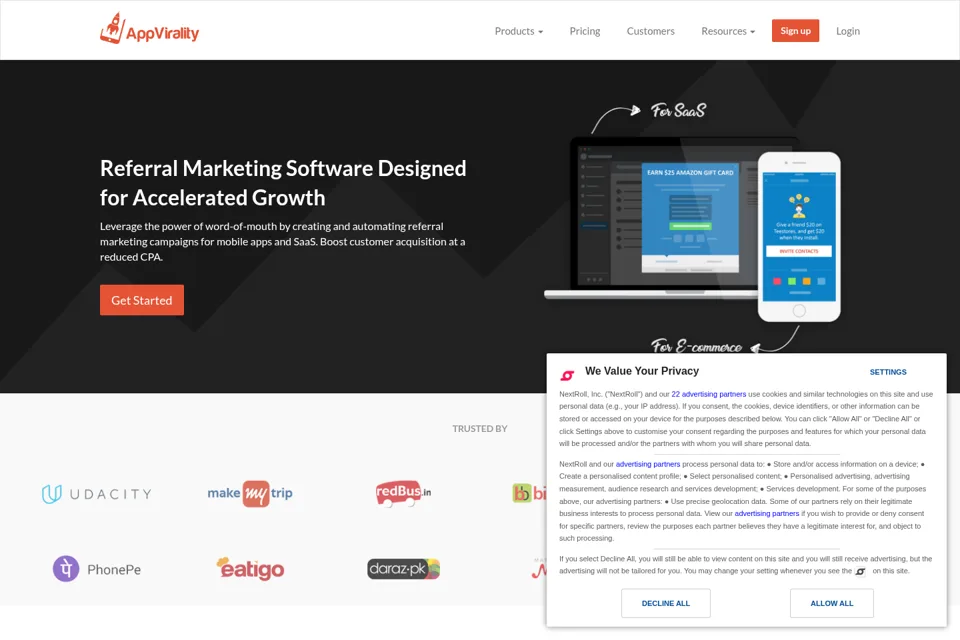 Landing page preview
