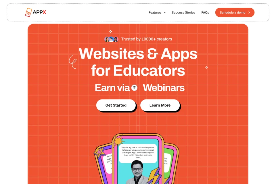 Aperçu de la landing page