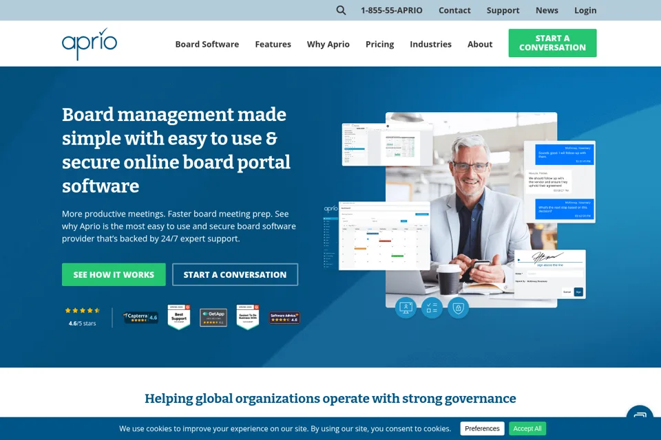 Aperçu de la landing page
