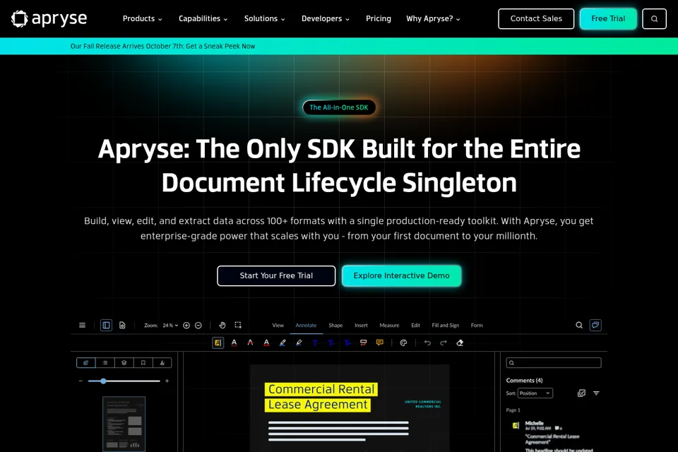 Aperçu de la landing page