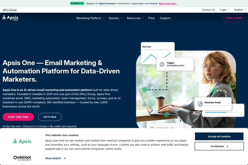 Aperçu de la landing page