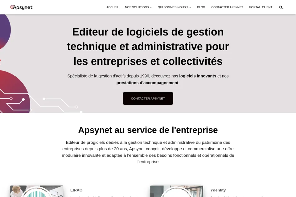 Aperçu de la landing page