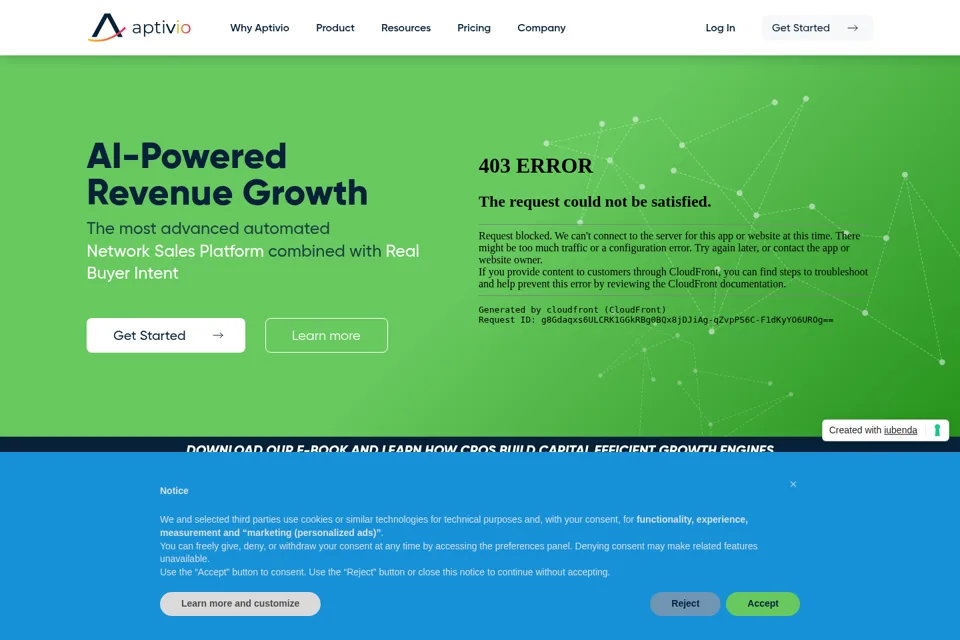 Aperçu de la landing page