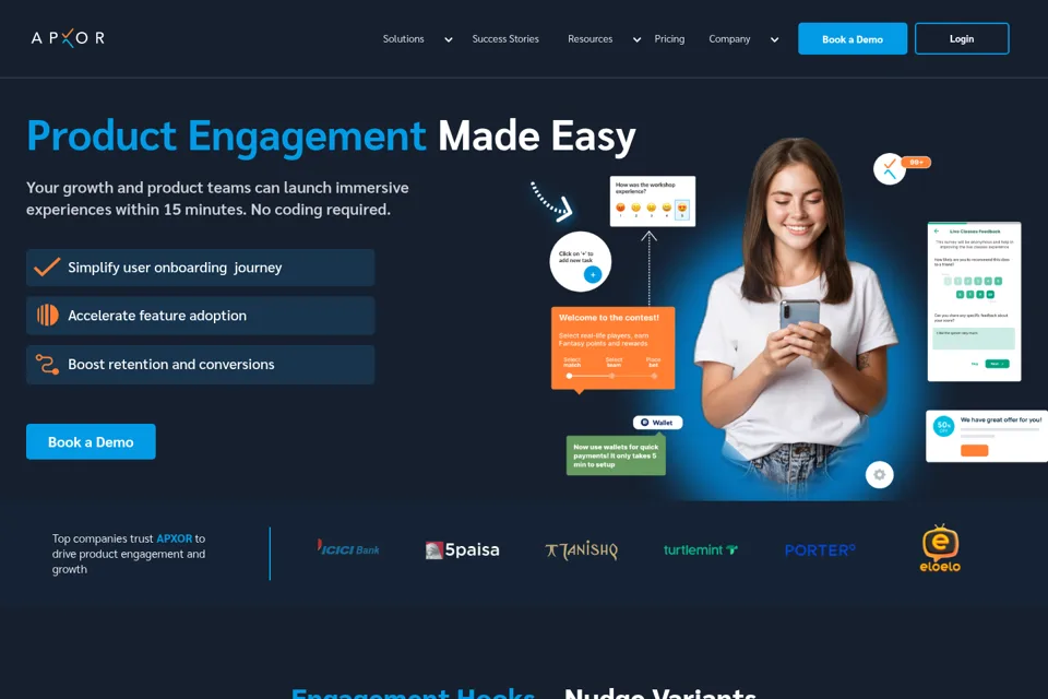 Aperçu de la landing page