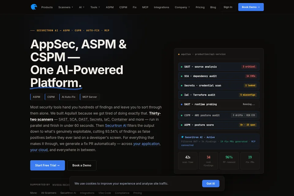 Aperçu de la landing page