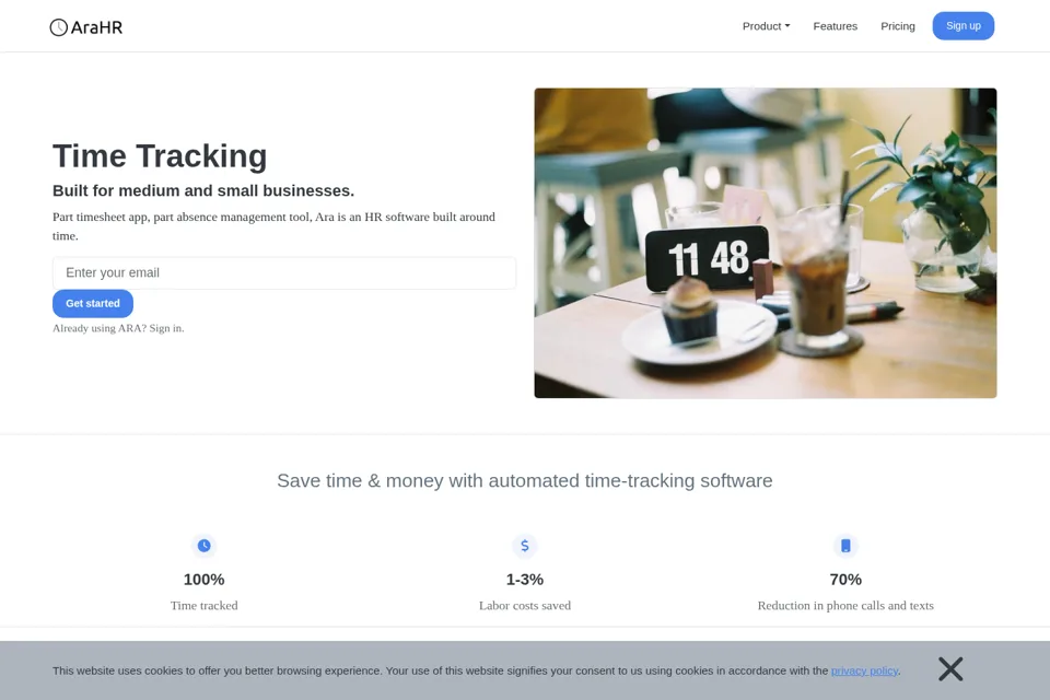 Aperçu de la landing page