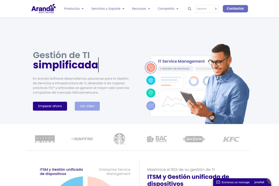 Aperçu de la landing page