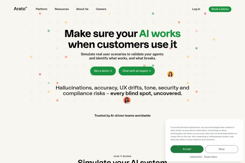 Aperçu de la landing page