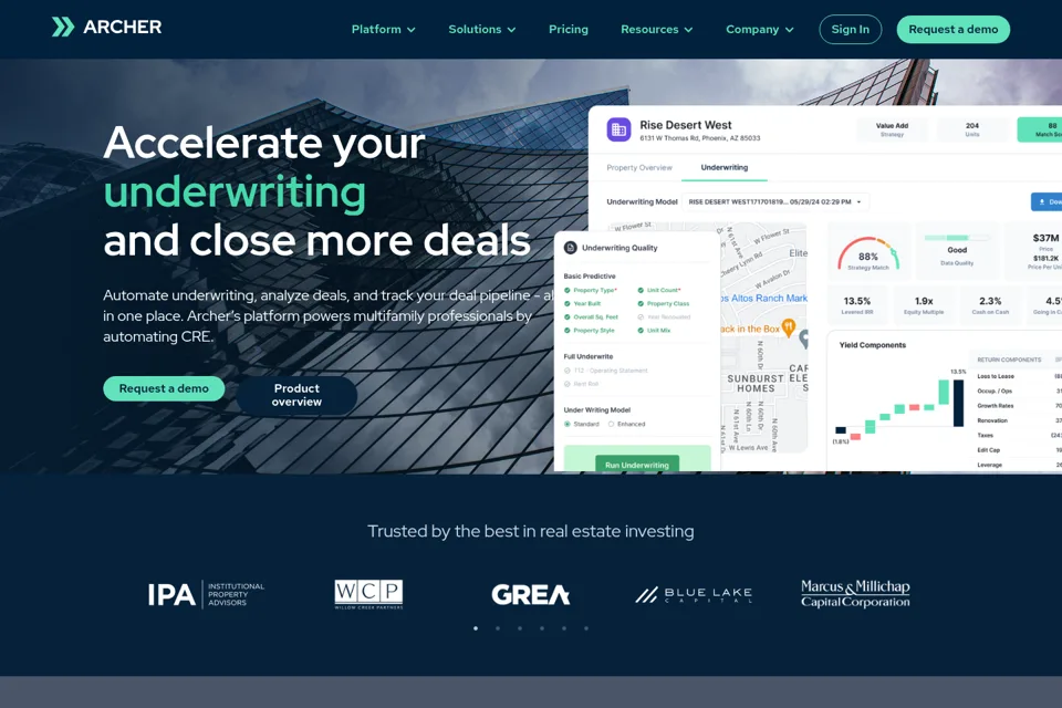 Aperçu de la landing page
