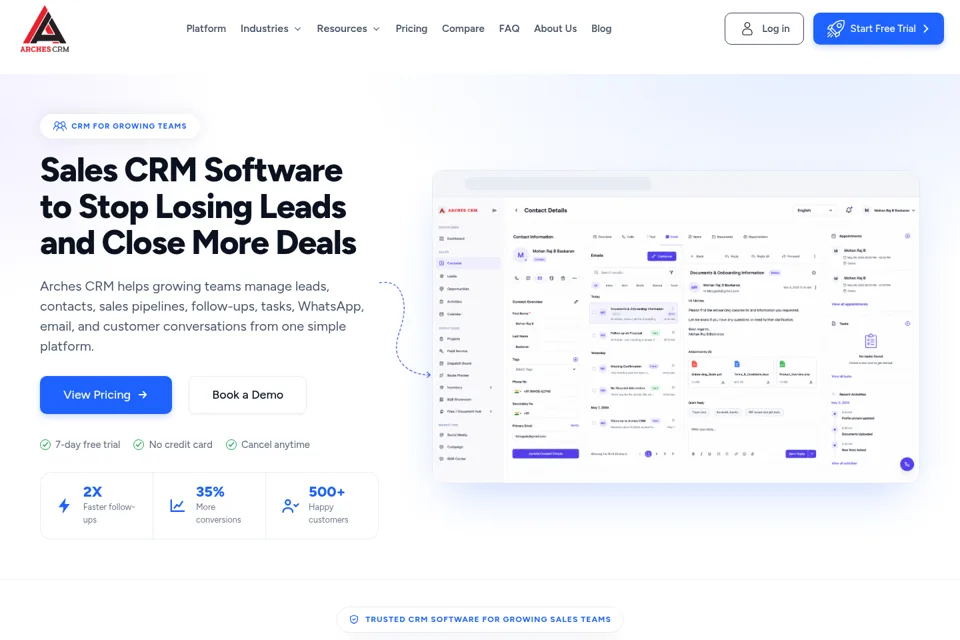 Aperçu de la landing page
