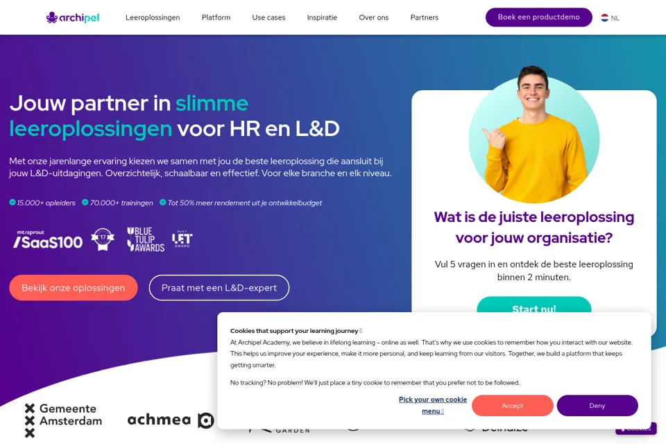 Aperçu de la landing page