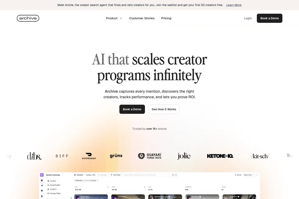 Aperçu de la landing page