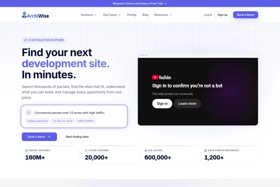 Aperçu de la landing page
