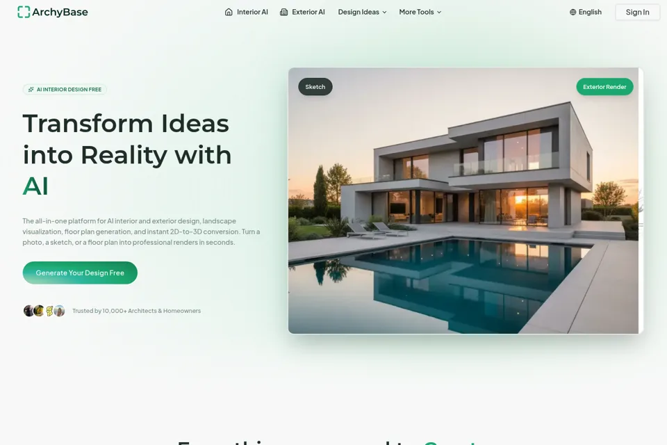 Aperçu de la landing page