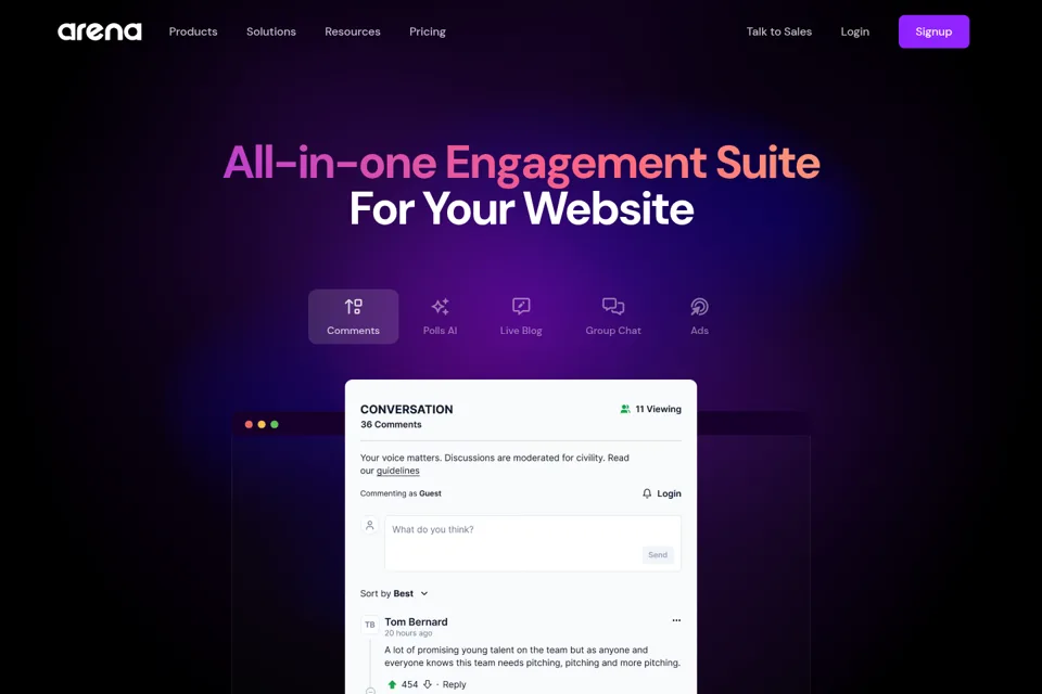 Landing page preview