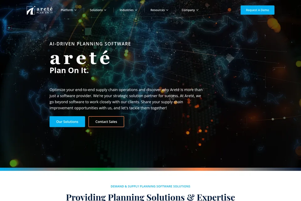 Aperçu de la landing page