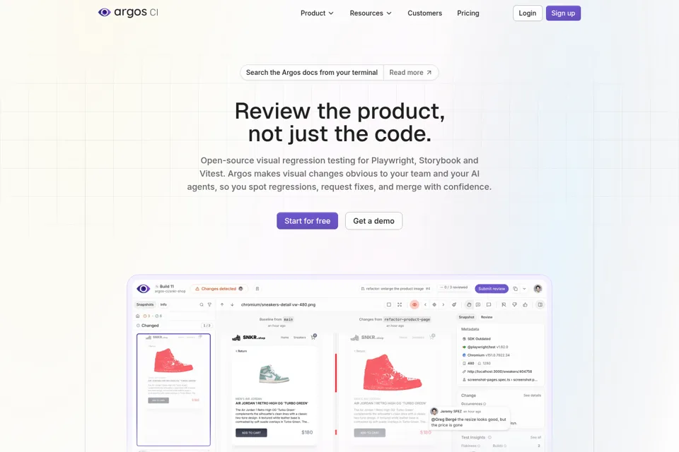 Landing page preview