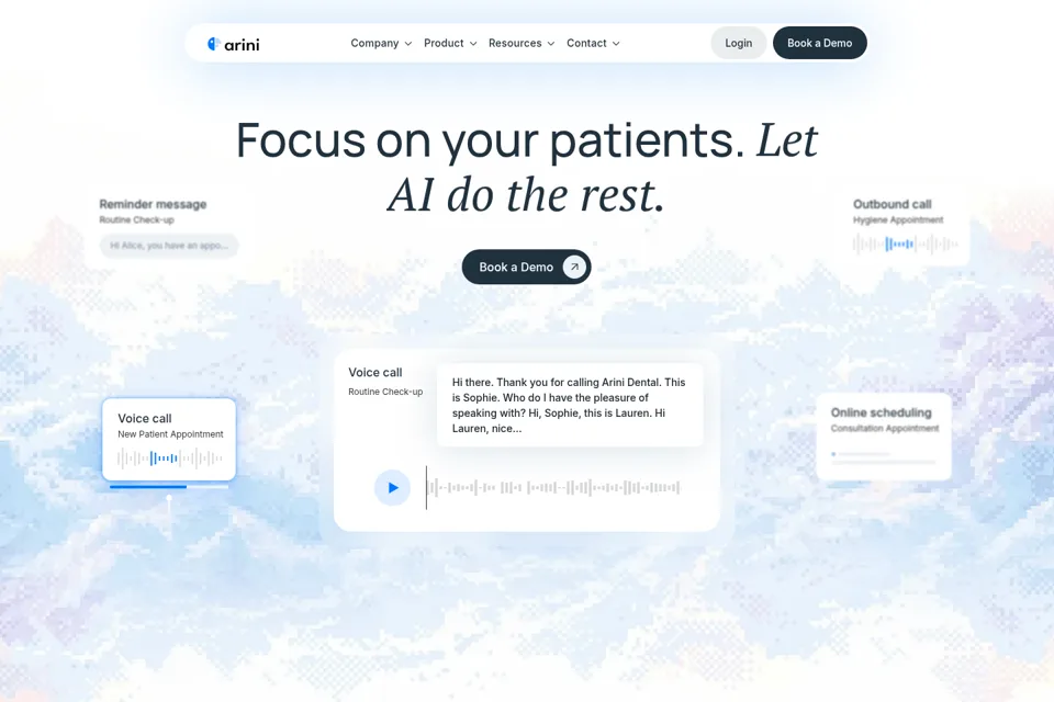 Aperçu de la landing page