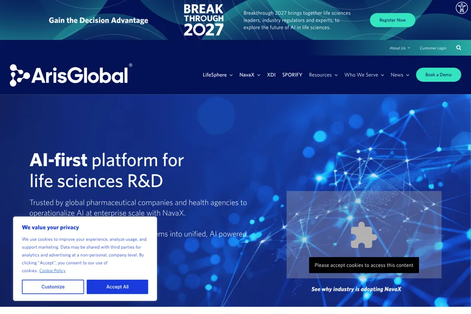 Aperçu de la landing page