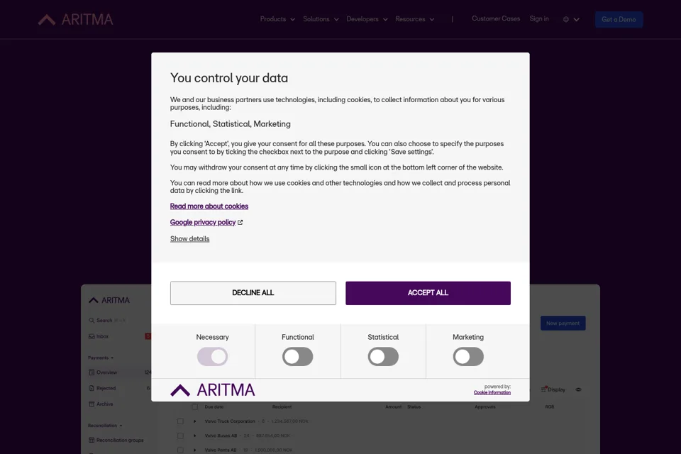 Aperçu de la landing page