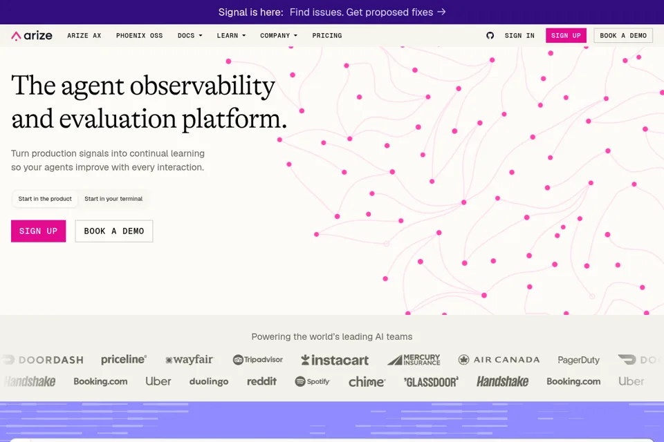 Aperçu de la landing page