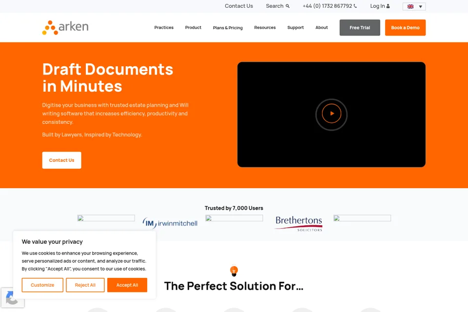 Aperçu de la landing page
