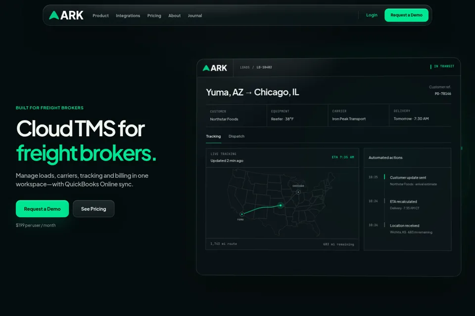 Aperçu de la landing page